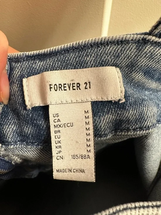 Forever 21 Light Blue Denim Wide-Leg Overalls - Picture 5 of 5